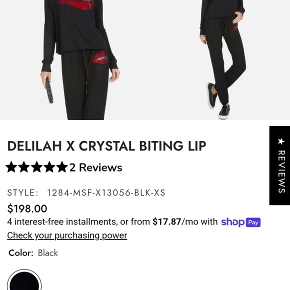 Lauren Moshi Delilah X Crystal Biting Lips hoodie - Picture 7 of 15